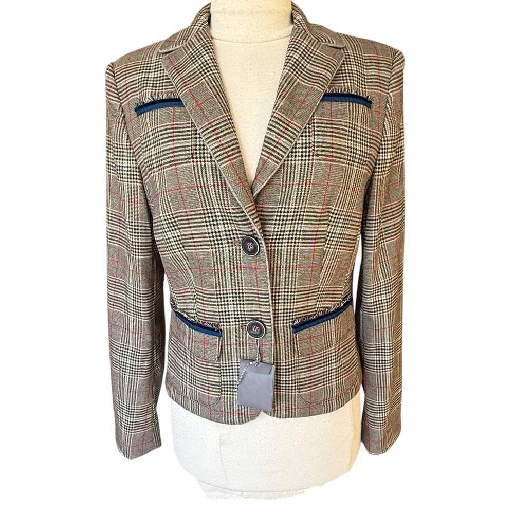 CHANGE LOVING FASHION Plaid Women's Blazer DETAIL SIZE 4